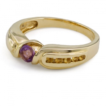 9ct gold Amethyst and Citrine Ring size N